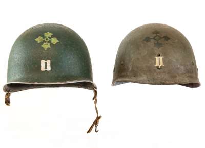M-1 helmet and liner of Captain Leonard Schroeder, Jr.